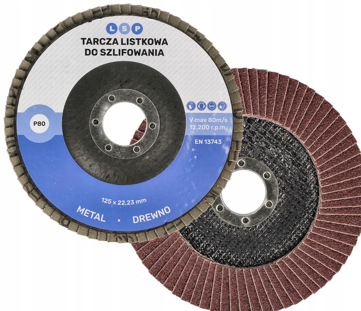TARCZA LISTKOWA LAMELKA 125 DO SZLIFOWANIA DREWNA METALU LAMELKOWA