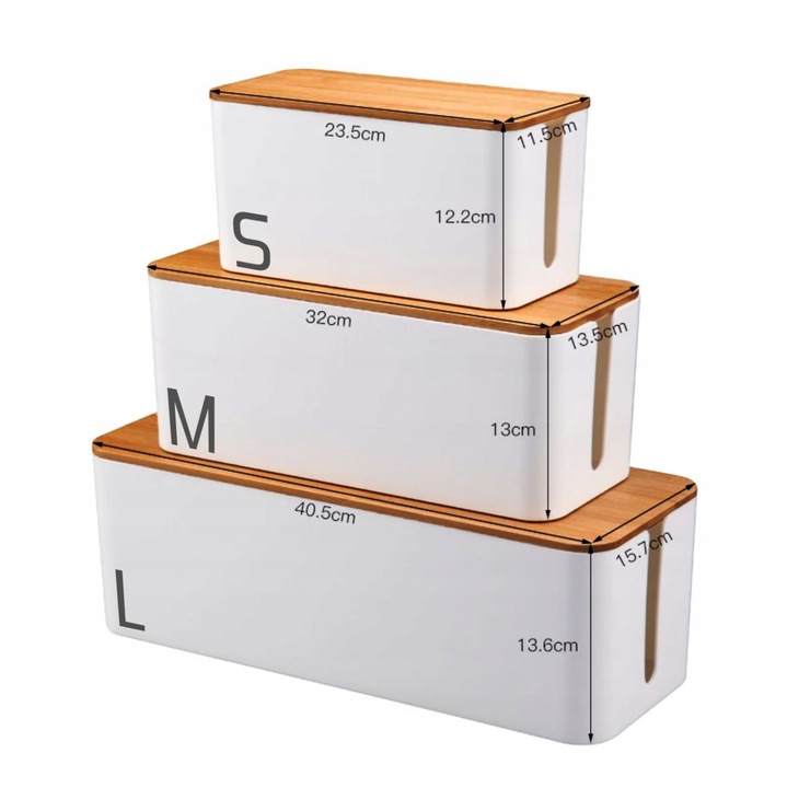 POJEMNIK ORGANIZER NA KABLE LISTWY BOX DREWNO S