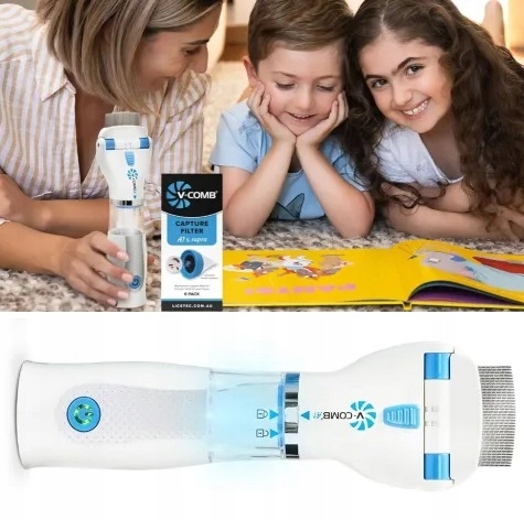 BEZPRZEWODOWY GRZEBIEŃ NA WSZY GNIDY USUWA PCHŁY FILTR ODKURZACZ TERMINATOR