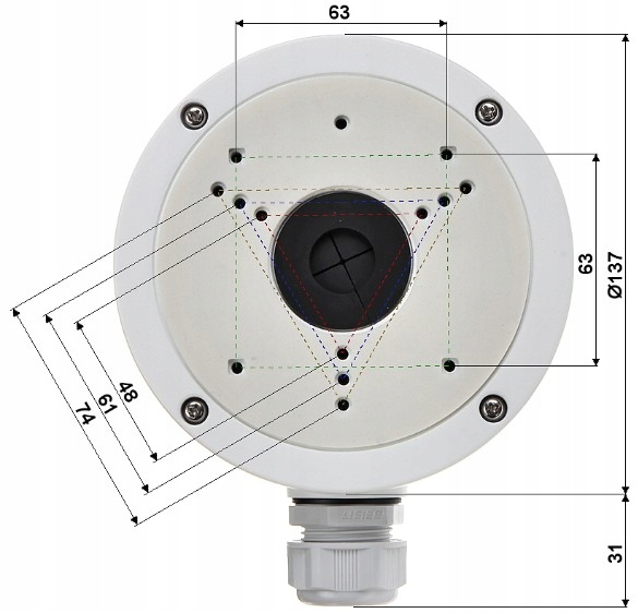 Puszka montażowa HIKVISION DS-1280ZJ-S uchwyt adapter