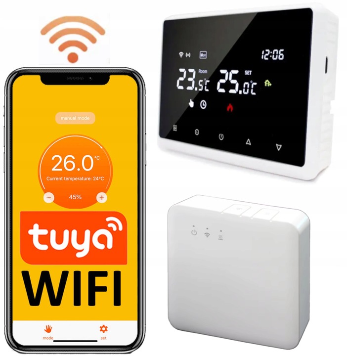 Termostat Wi-Fi BEZPRZEWODOWY Tuya ogrzewanie kotła programowalny podłogowe