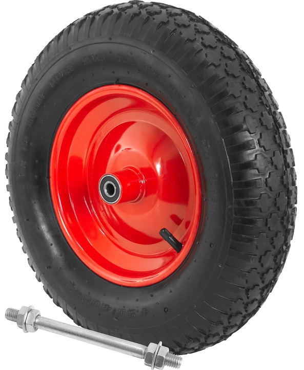 KOŁO KÓŁKO TACZKI TACZEK WÓZKA 400-8 6PR POMPOWANE Z OSIĄ OPONA MOCNE