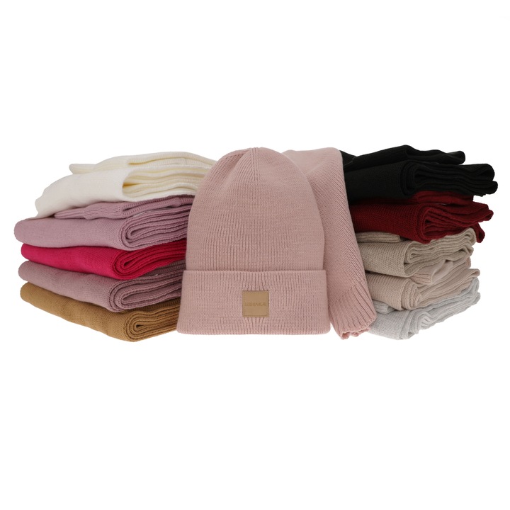 Komplet zimowy damski AGBO czapka + szalik NATHALIE - BEŻOWY