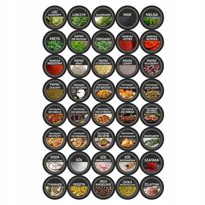 24x słoiczki 120 ml na przyprawy + NABIERAK + 200x etykiety PRZYPRAWNIK