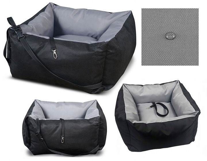 Transporter Samochodowy 55x55 cm Wodoodporny Szary dla Psa Kota