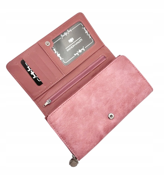 PORTFEL DAMSKI DUŻY SKÓRZANY PREZENT RÓŻOWY JENNIFER JONES MEDIUM