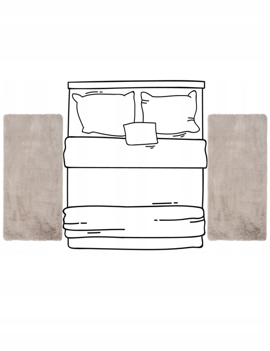 Dywan Pluszowy Rabbit do Sypialni Beżowy Dywanik Puszysty Miękki 60x100cm