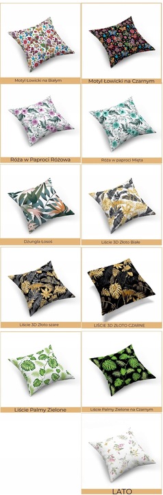 Zestaw 4 poszewek na poduszki, jaśki, 40x40 cm, 100% bawełna, mix