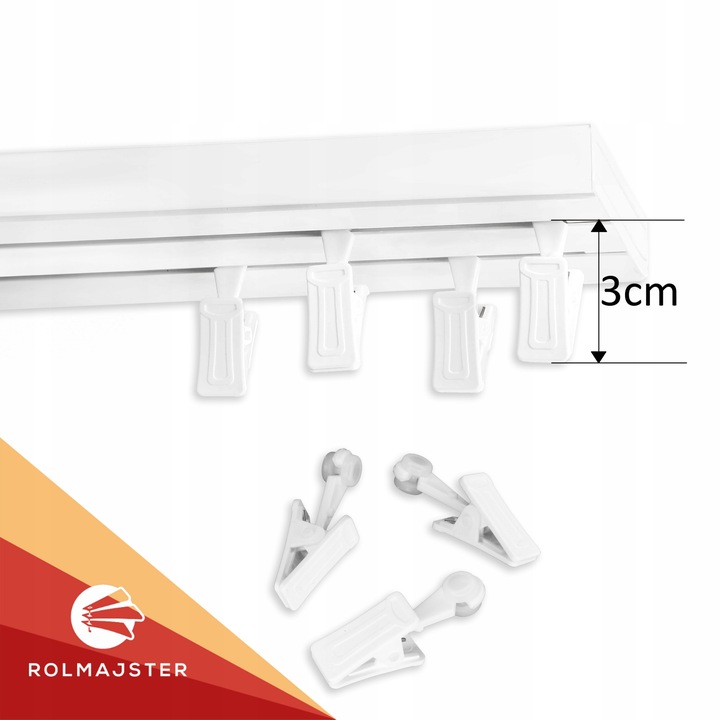 Karnisz sufitowy podwójny PCV 320 cm szyna sufitowa II TOROWA
