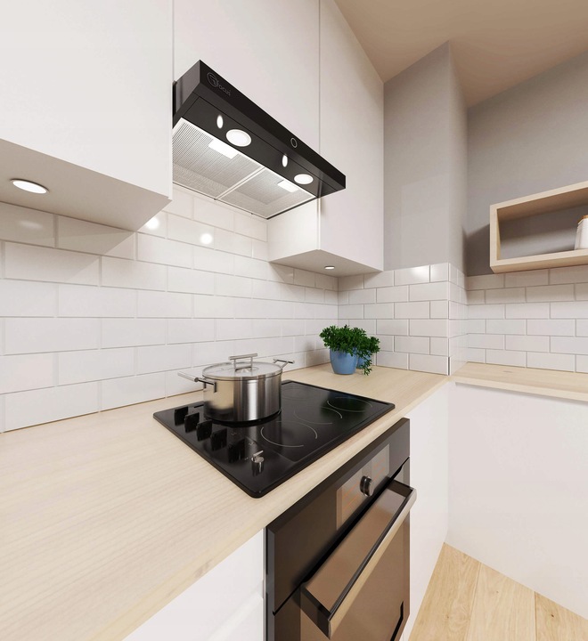 Okap pochłaniacz podszafkowy czarny dotykowy 60