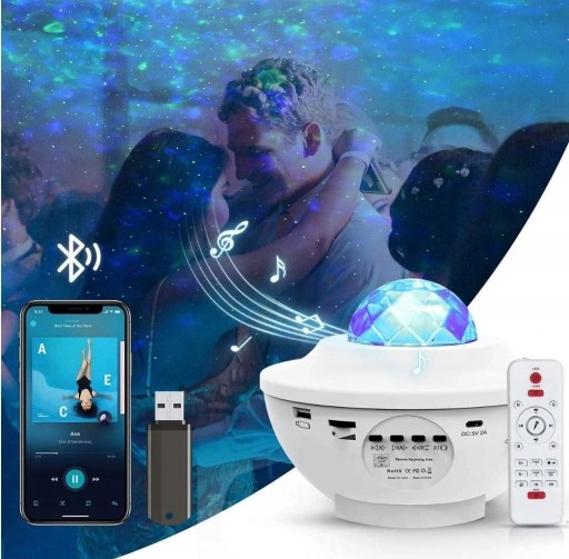 PROJEKTOR GWIAZD LAMPKA NOCNA RZUTNIK LED DO SYPIALNI DLA DZIECI NA PREZENT