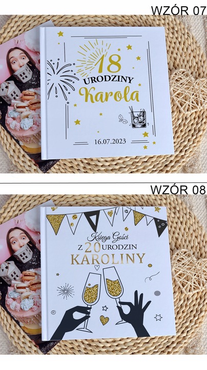 Księga gości karty białe na urodziny rocznice nietypowe okazje