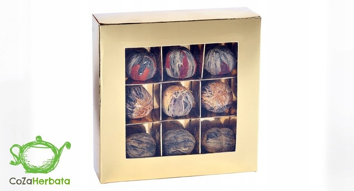 ZŁOTA KWITNĄCA BOMBONIERKA - 9 Herbat Kwitnących