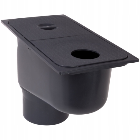 Osadnik rynnowy DOLNY 110 GRAFIT wpust deszczowy z koszem rv254