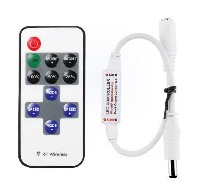 ZESTAW Taśma LED 6500K BIAŁA ZIMNA 5m - TAŚMA+ ZASILACZ+ PILOT+