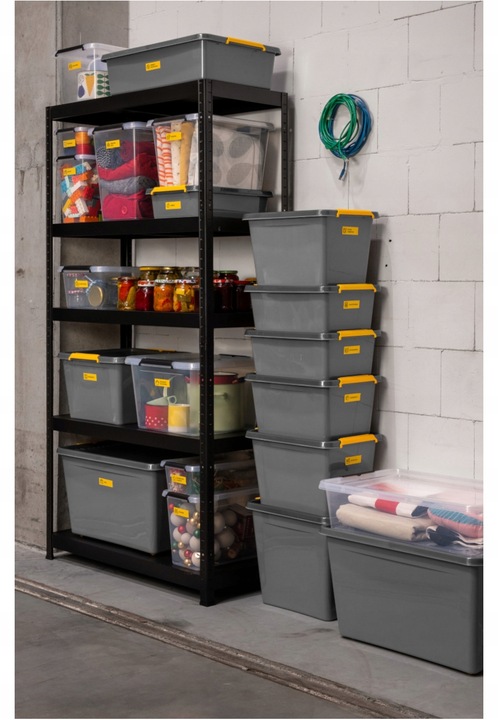 Pojemnik plastikowy 60L z pokrywką organizer pudełko skrzynia kosz box