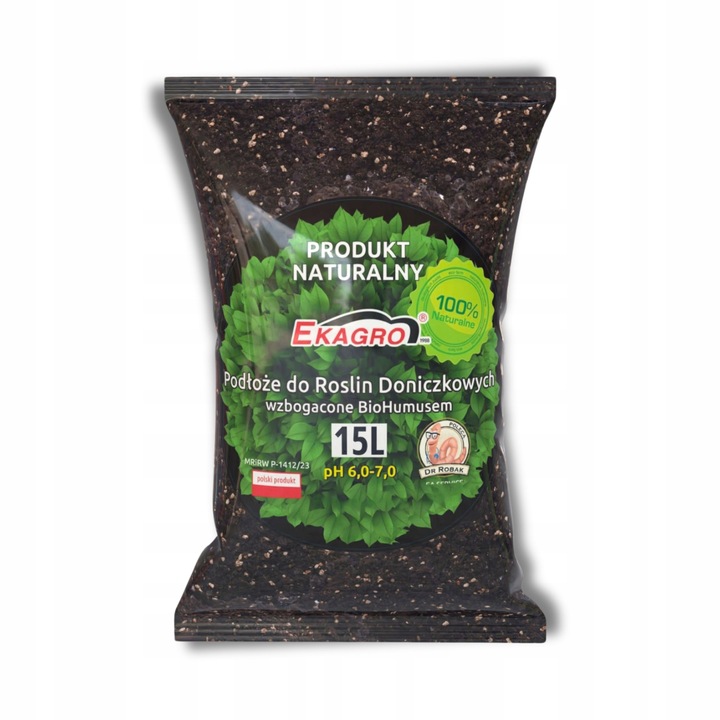 Ziemia Podłoże do Roślin Doniczkowych Zielonych Kwiatów z humusem 15L