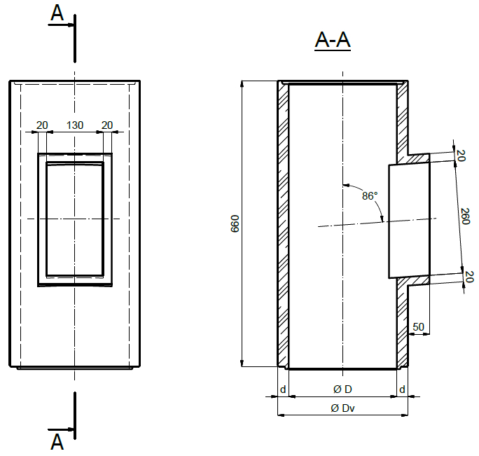 Drzwiczki kominowe do wyczystki 13/26 rewizyjne inox kwas izolowane