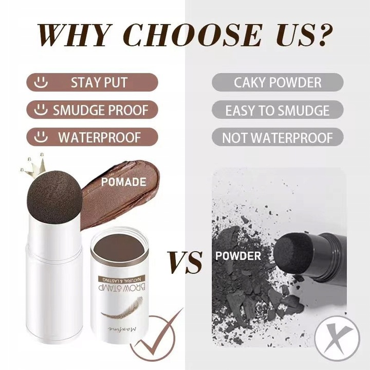 STEMPEL DO BRWI POMADA SZABLONY CIEMNO BRĄZOWY X3