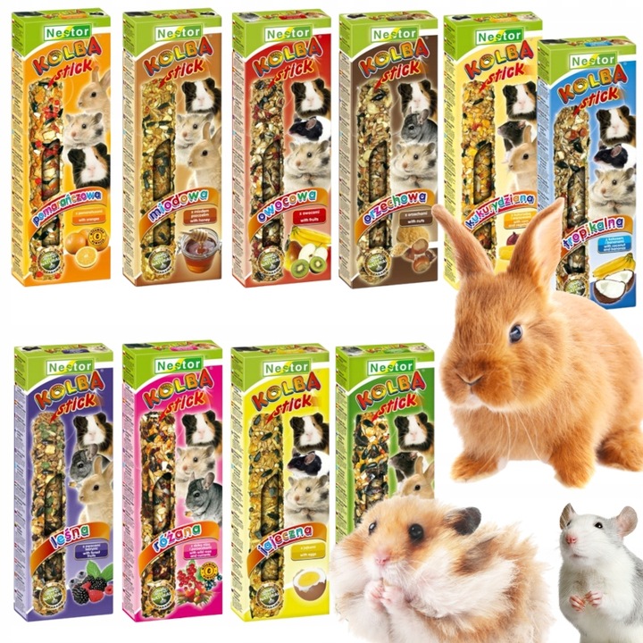 NESTOR Kolby dla gryzoni MIX SMAKÓW 10x 115g