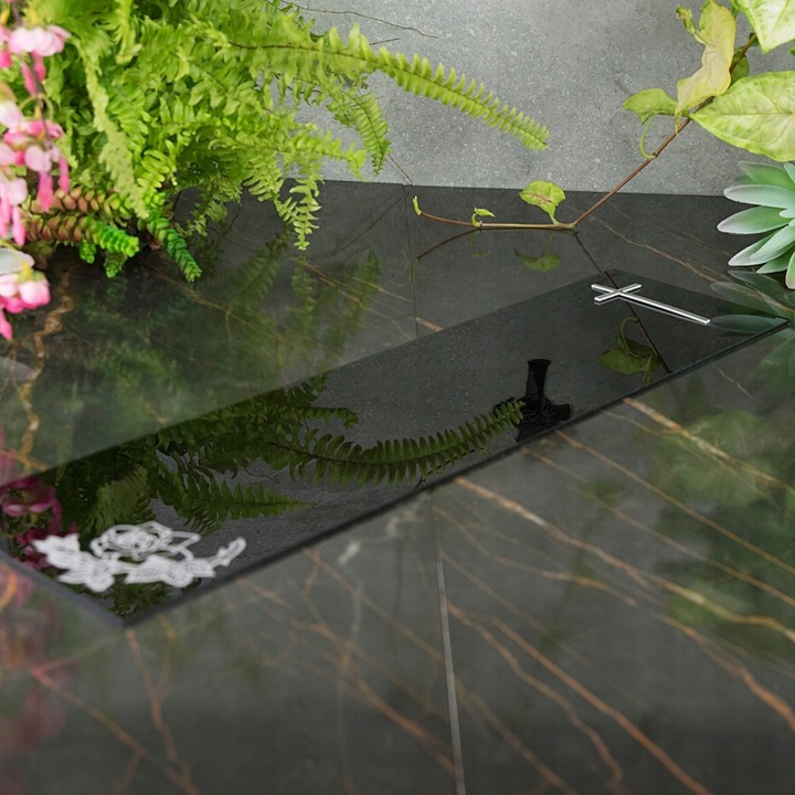 PODSTAWKA POD ZNICZ Tacka na Grób Cmentarz ZNICZE 60X15 SZKŁO AKRYLOWE