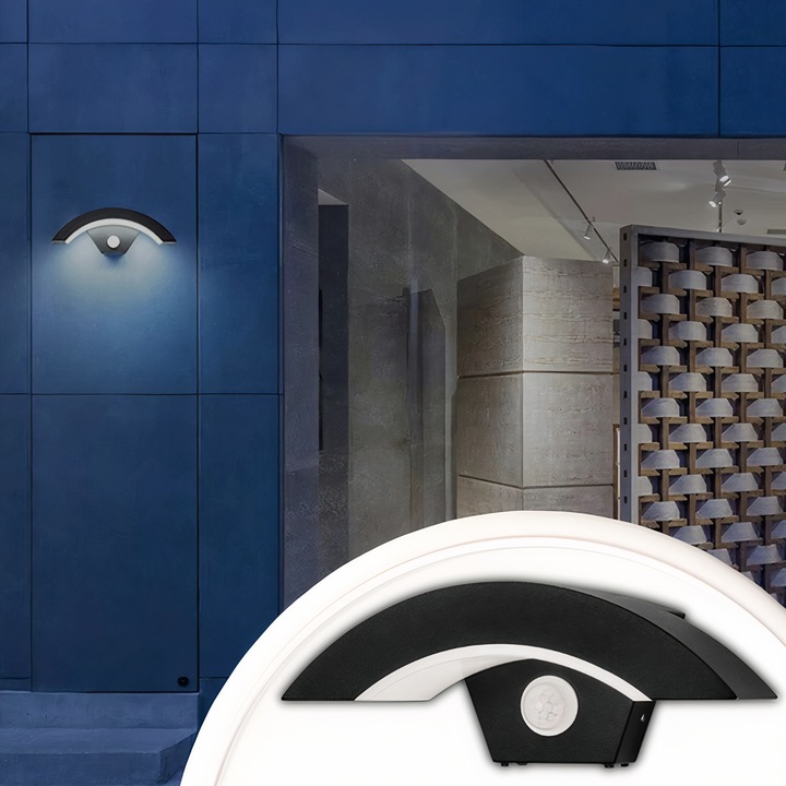 Kinkiet Ścienny Zewnętrzny Lampa Elewacyjna Czujnik Ruchu Zmierzchu 12W