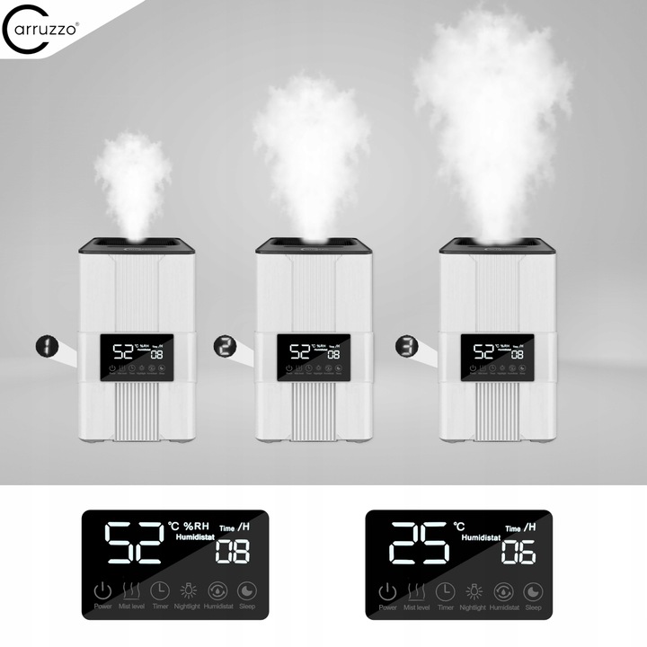 Nawilżacz powietrza AUTOMATYCZNY AROMATERAPIA 5w1 LCD +3 OLEJKI FILTR PILOT