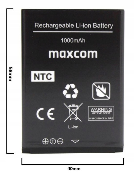 100% Oryginalna Bateria 1000mAh MAXCOM MM320 MM330