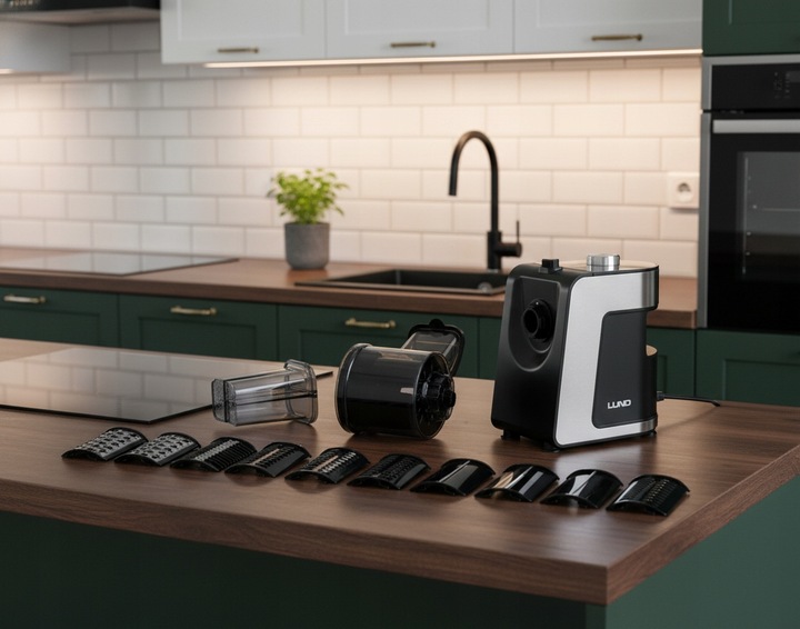 SZATKOWNICA ELEKTYCZNA DO WARZYW 250W 5 OSTRZY ZE STALI NIERDZEWNEJ