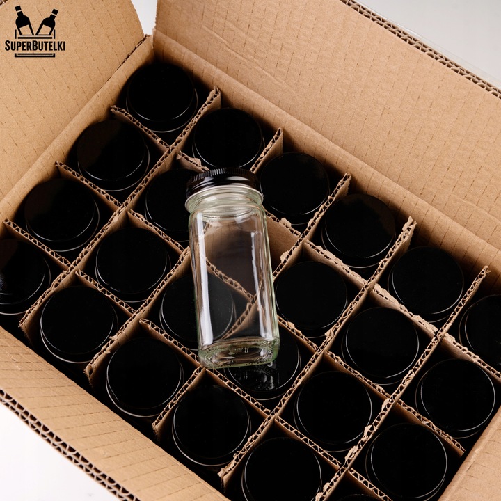 SZKLANE POJEMNIKI NA PRZYPRAWY 24x SŁOICZKI + 200 ETYKIET PRZYPRAWNIK