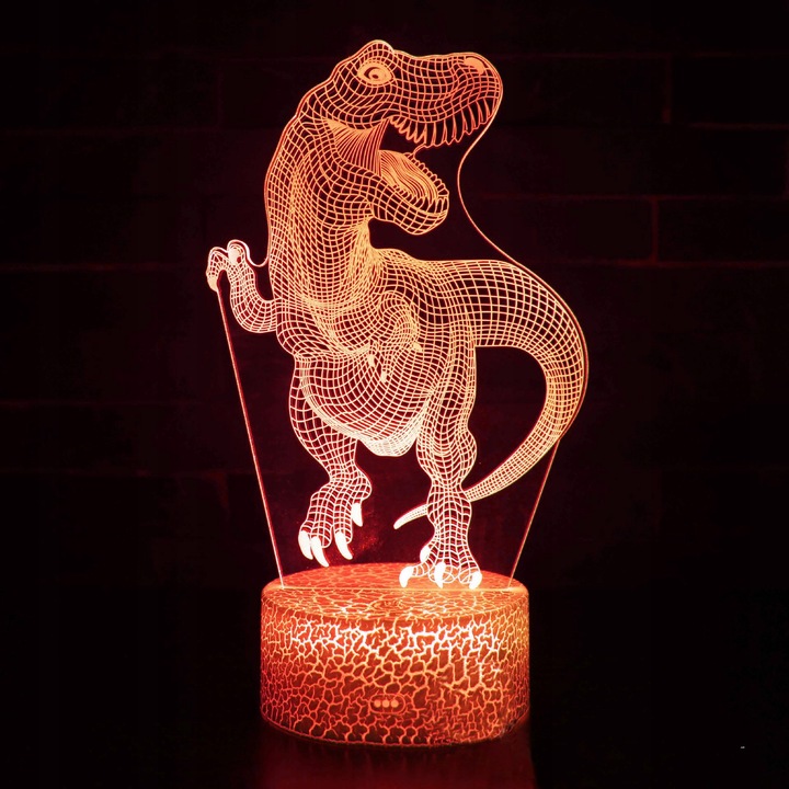 Lampka 3D nocna led usb + pilot Dinozaur T-Rex