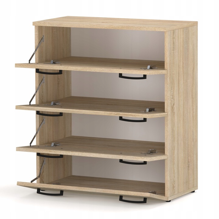 SZAFKA NA BUTY DĄB SONOMA 71x82.9x35 4 PÓŁKI REGAŁ STOJAK BEZ