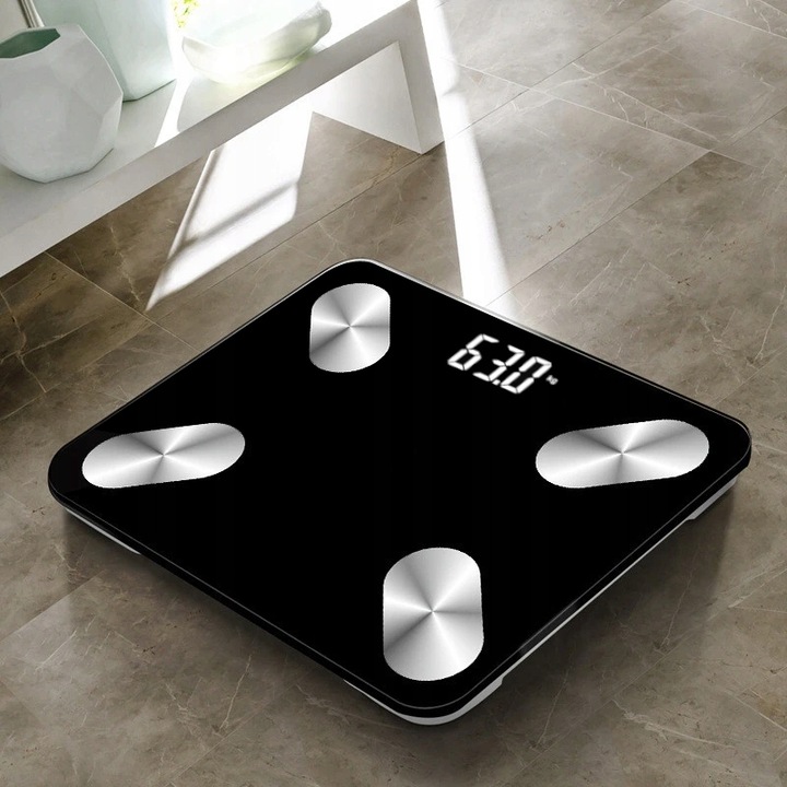 WAGA ŁAZIENKOWA BLUETOOTH SMART 25w1 180Kg ANALITYCZNA INTELIGENTNA