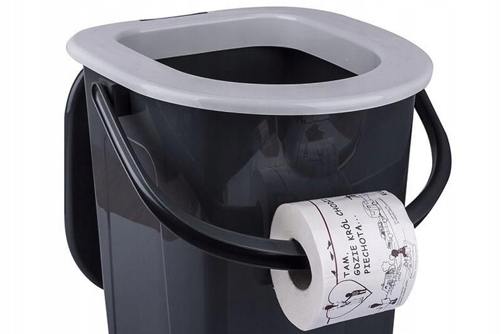 TOALETA TURYSTYCZNA PRZENOŚNA 22L WIADRO WC KIBEL Z DESKĄ UCHWYT + WORKI