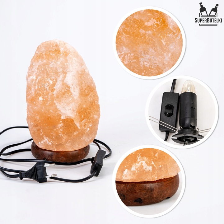 LAMPA SOLNA 3-5 kg sól himalajska JONIZATOR LAMPKA NOCNA Z SOLI NATURALNA