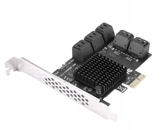 Kontroler Konwerter Adapter Karta Rozszerzeń PCI-E 1X Na 10X SATA 3