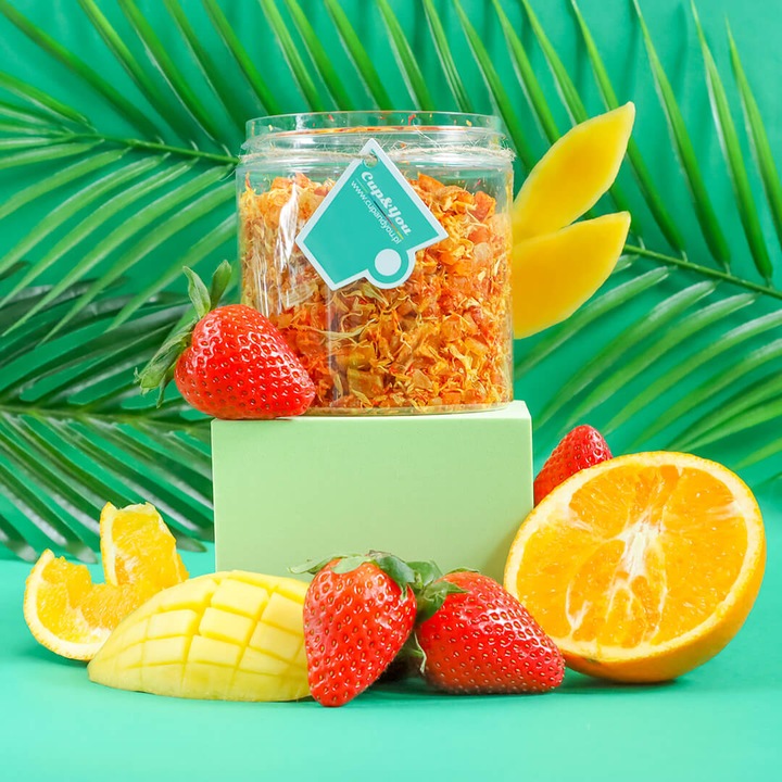 Najlepsza sypana herbata owocowa MANGO TANGO kawałki pomarańczy ananas 220g