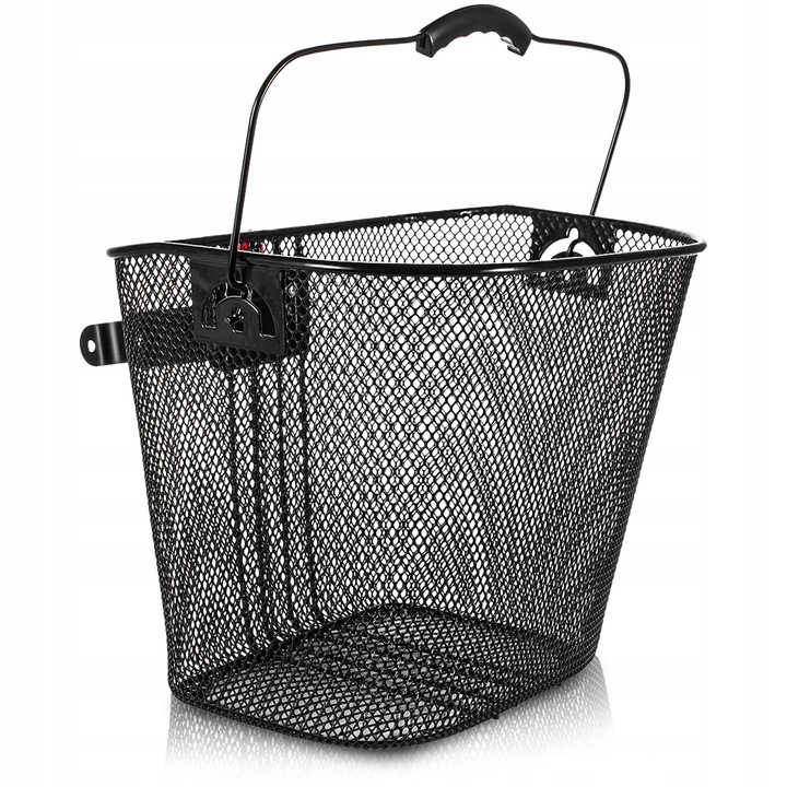 KOSZYK KOSZ METALOWY ROWEROWY NA ROWER PRZEDNI Z UCHWYTEM CLICK CZARNY DUŻY