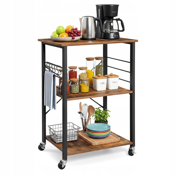 SZAFKA MOBILNA REGAŁ NA KÓŁKACH PÓŁKA WÓZEK STOLIK DO KUCHNI SALONU