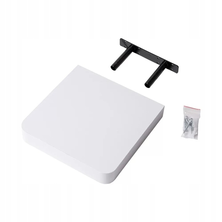 Półka ścienna samowisząca 23cm zaokrąglona - Taso - Biały