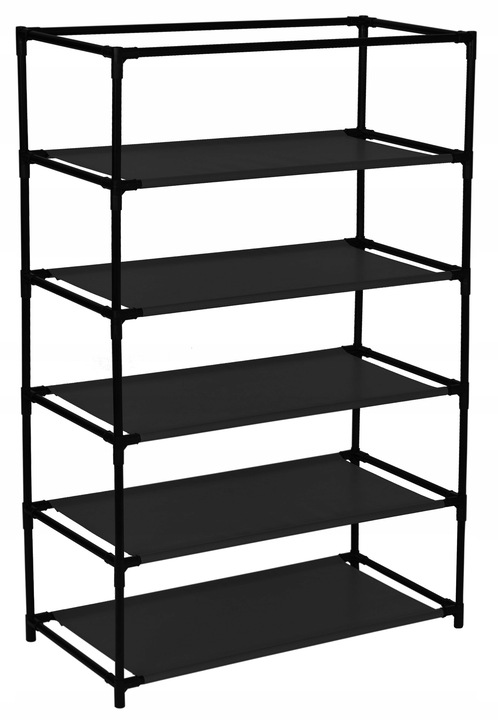 SZAFKA NA BUTY CZARNA TEKSTYLNA REGAŁ STOJAK PÓŁKI GARDEROBA ORGANIZER