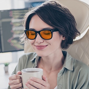 AURELIA Amber – Okulary blokujące 99% niebieskiego światła + ETUI –