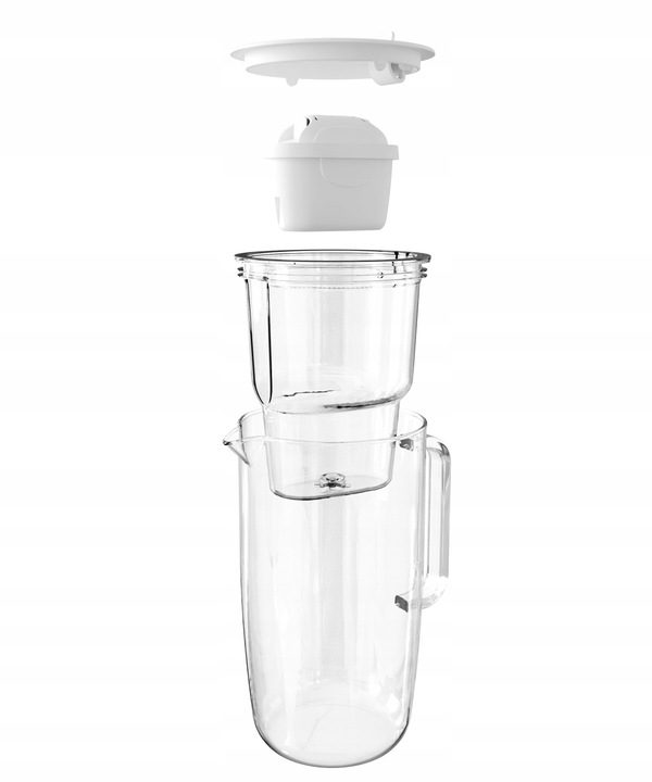 Szklany Dzbanek Filtrujący Aqualogis Etiuda 2.9L Biały + Wkład Pure+