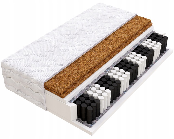 Materac 160x200 Kokos x2 kieszeniowy H3/H5 twardy pocket SILVER MAX