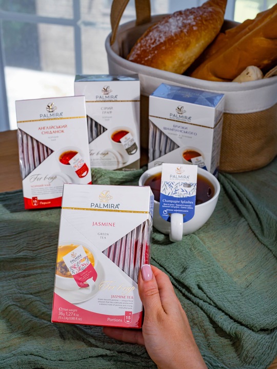 Herbata zielona liścasta deluxe z kwiatami jaśminu Palmira 15 saszetek