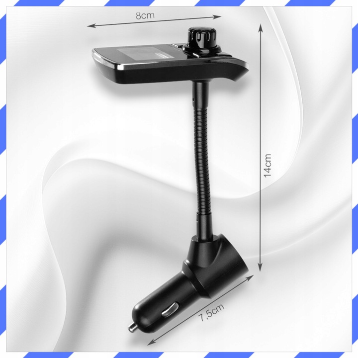 TRANSMITER BLUETOOTH FM SAMOCHODOWY ZESTAW GŁOŚNOMÓWIĄCY NA AUX 2x USB HY68