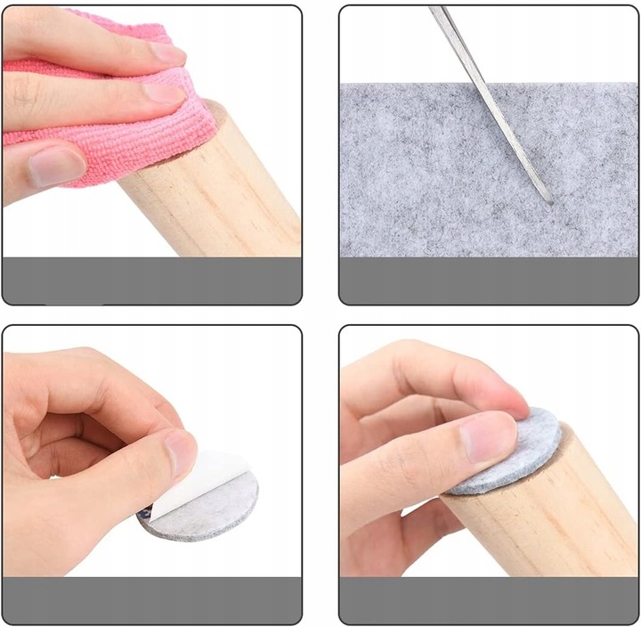 FILC SAMOPRZYLEPNY NA NOGI KRZESŁA wygłuszający nasadki wykładzina