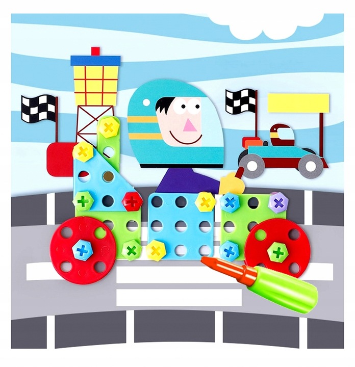 GRA UKŁADANKA MOTORYCZNA ŚRUBKOWY TRENING MAŁEJ RĄCZKI ASKATO