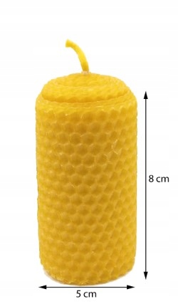 Zestaw 3x Świeca z Wosku Pszczelego 8/5 cm 100% Wosk Pszczeli