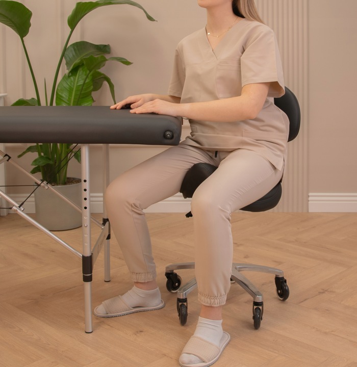 Taboret Krzesło Stołek Kosmetyczny Rodeo Oparciem Siodło Hoker Czarny